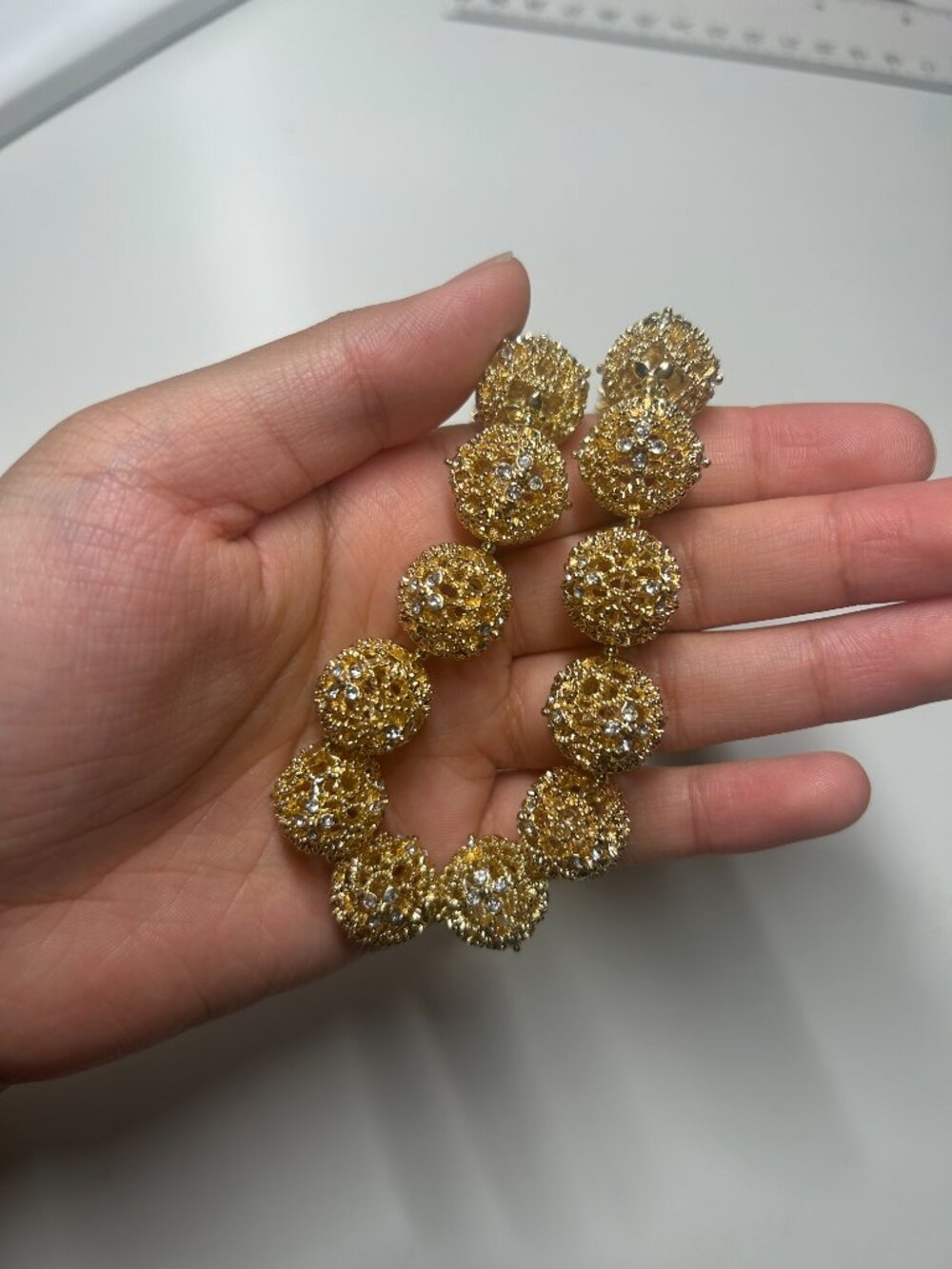 Charter Club Gold-Tone Filigree Ball Statement Necklace and Earrings Jewelry Set